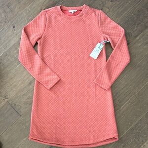 Southern Tide Quilted Long Sleeve Dress in Coral